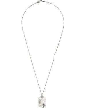 Title Of Work Dog Tag Suture Necklace - Metallic