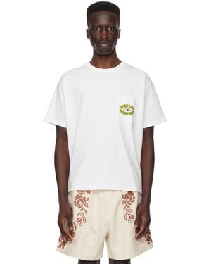 Bode ホワイト Cranberries ポケットTシャツ - ブラック