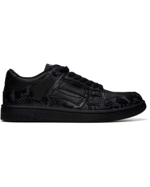 Amiri Printed Python Skel Top Low Trainers - Black