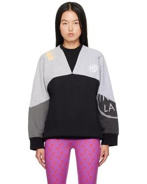 Marine Serre グレー& Upcycled Graphic Sweatshirts スウェットシャツ - ブラック