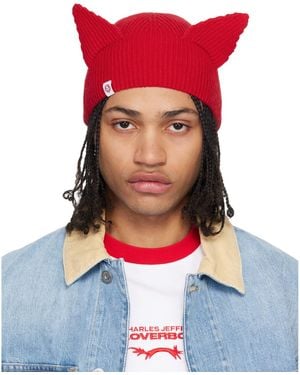 Charles Jeffrey Ears Rib Beanie - Red