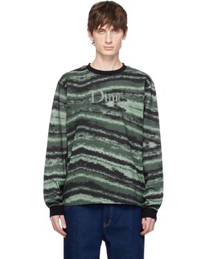 Dime グリーン Brushstroke 長袖Tシャツ - ブラック