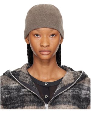 Our Legacy Taupe Merino Wool Beanie - Grey