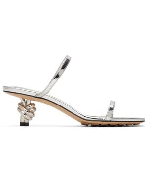 Bottega Veneta Silver Knot Mules - Black