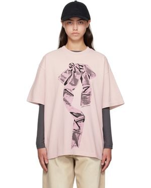 Acne Studios Bow Print T-Shirt - Pink