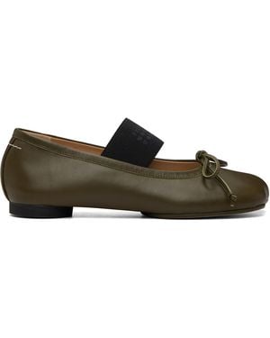 MM6 by Maison Margiela Khaki Anatomic Numeric Ballerina Flats - Brown