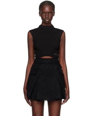 Balmain Cropped Tank Top - Black