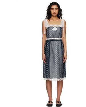 Marc Jacobs Ribbon Strap Chiffon Midi Dress - Blue