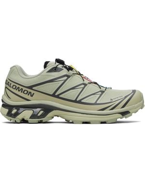 Salomon Khaki Xt-6 Gore-Tex Trainers - Black