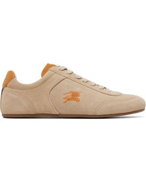 Burberry Suede Knight Runner Sneakers - Brown