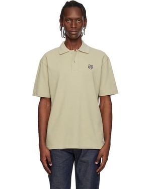 Maison Kitsuné Fox Head Comfort Polo - Natural