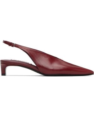 Jil Sander レッド スリングバックヒール - ブラック