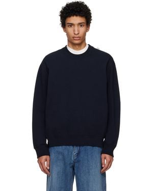 Jil Sander Logo Flag Shoulder Sweatshirt - Blue