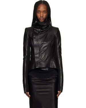 Rick Owens Temple Naska Leather Jacket - Black