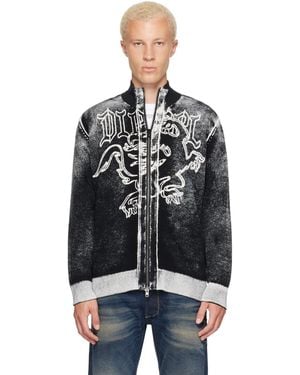 DIESEL Griffin Motif Zip Jumper - Black