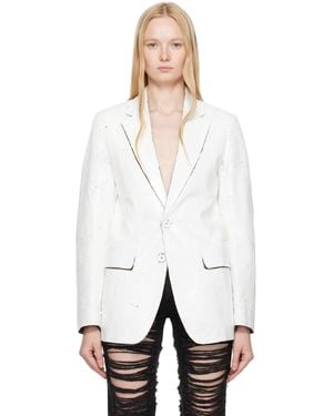 MM6 by Maison Martin Margiela Hand-Coated Blazer - White