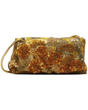 Dries Van Noten ゴールド エンべリッシュ バッグ - ブラック