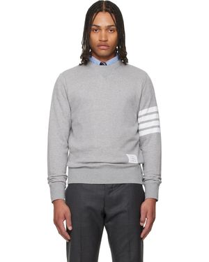 Thom Browne Classic Loopback 4-Bar Sweatshirt - Grey