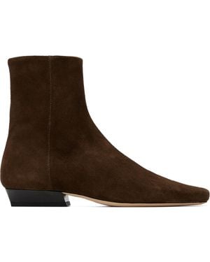 STAUD Wally Flat Ankle Boots - Brown