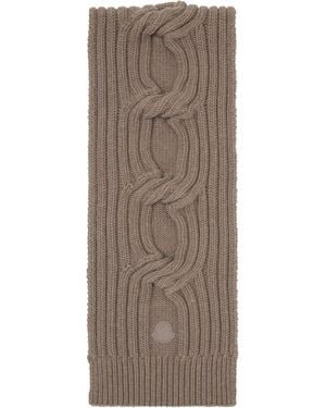 Moncler Écharpe En Cachemire Et Laine - Marron
