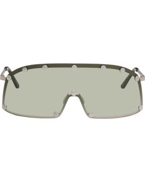 Rick Owens シルバー シールドサングラス - ブラック