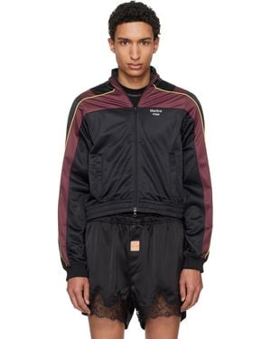 Martine Rose Burgundy Shrunken Track Jacket - Black