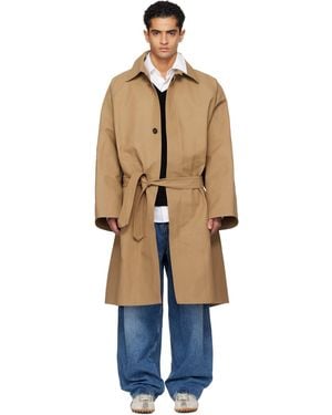 Hed Mayner Tan Twill Trench Coat - Black