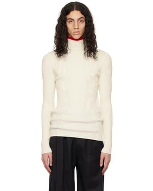 ANDREADAMO Off- Striped Turtleneck - Black