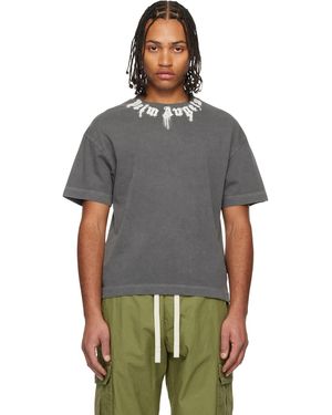 Palm Angels Neck Logo Regular T-Shirt - Grey