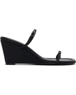 St. Agni Petit Belt Detail Wedge Heeled Sandals - Black