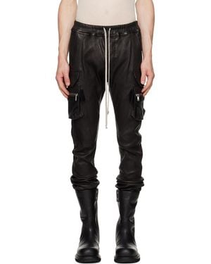 Rick Owens Tower Mastodon Leather Cargo Trousers - Black