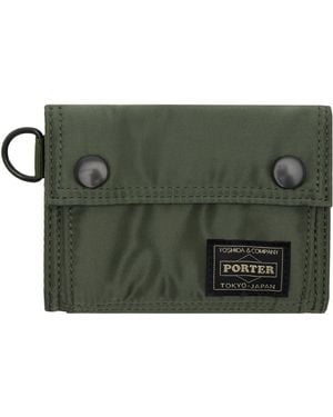 Porter-Yoshida and Co Nylon Taffeta Tanker Trifold Wallet - Green
