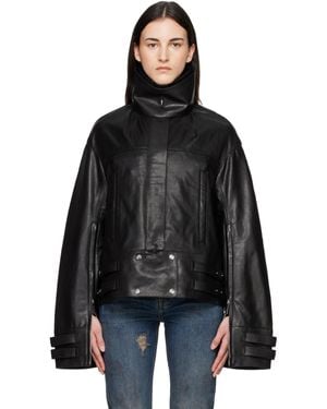 MATIERES FECALES Parma Leather Jacket - Black