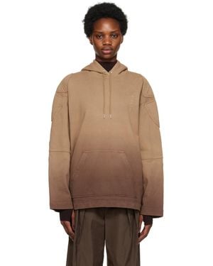 Dion Lee Brown & Taupe Padded Sunfade Hoodie
