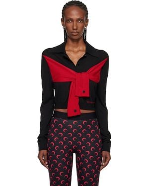 Marine Serre Hybrid Knit Wrapped Cardigan - Red