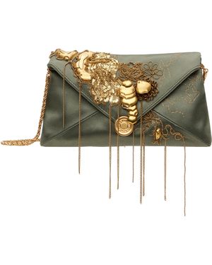 Dries Van Noten Small Envelope Clutch - Green