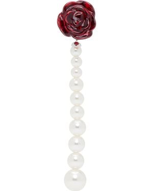 ShuShu/Tong Yvmin Edition Faux-Pearl Chain Rose Single Earring - Black