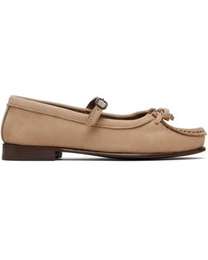 Hereu Roses Nubuck Flats - Black