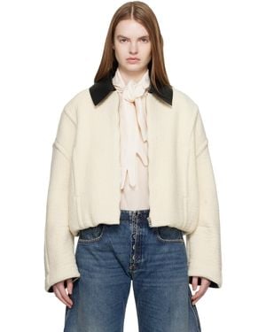 Jean Paul Gaultier Off- Heavy Wool Bomber Jacket - Blue