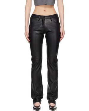 AARON ESH Pantalon Noir En Cuir