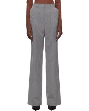 Pushbutton Shoulder Puff Trousers - Black