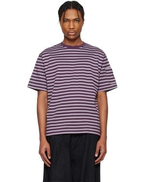 Needles Cotton Stripe T-Shirt - Red