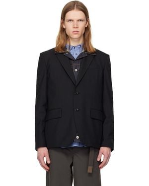 Sacai Suiting & Denim Blazer - Black
