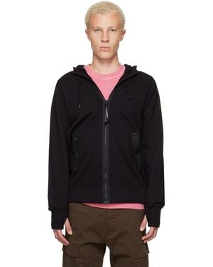 C.P. Company Diagonal Raised Fleece Goggle Hoodie - Black