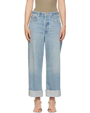 Citizens of Humanity Ayla Baggy Cuffed Crop Jeans - Blue