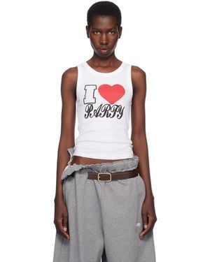 VAQUERA Débardeur 'I Love Party' Blanc - Rouge