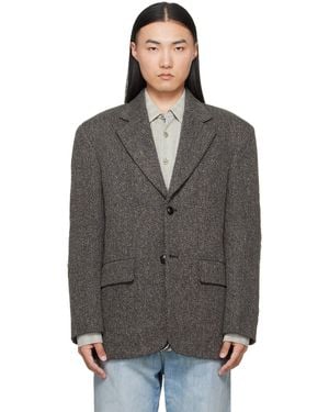 MM6 by Maison Margiela Wool Tweed Blazer - Grey