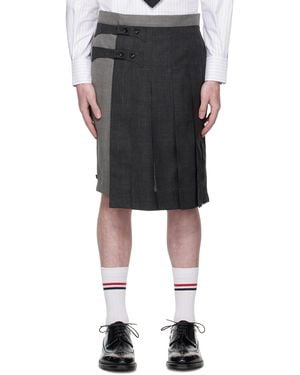 Thom Browne グレー フレスコ スコート - ブラック