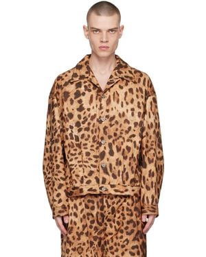 we11done & Tan Allover Printed Jacket - Brown