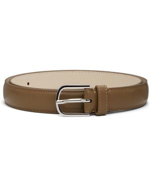 TOTEME Taupe Slim Leather Belt - Brown